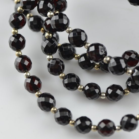 Faceted round beads amber bracelet